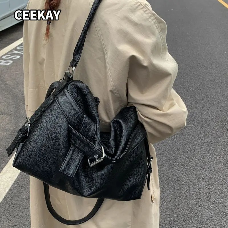 Women'S Young Bags - Sac fourre-tout noir Y2K grande capacité