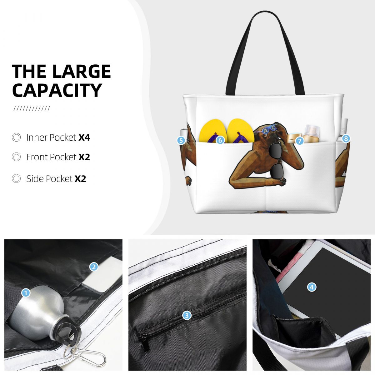 Sac de plage Pug, sac de sport - Women Bags Company avis et prix
